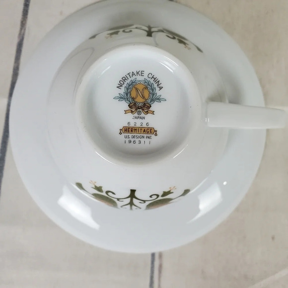 Vintage Noritake  Hermatige Tea Cup and Saucer Set of 2 Pattern 6226 - Picture 4 of 12